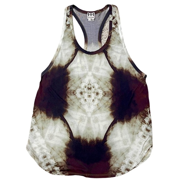 Haute Hippie Mirror Tie Dye Racerback Modal Tank Top Sz Small Brown - Picture 3 of 8